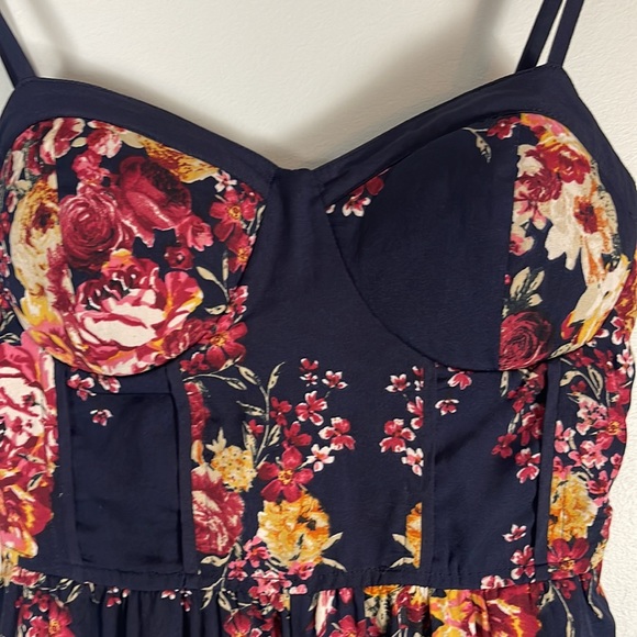 Band of Gypsies Blue Floral Jumpsuit Small - Picture 4 of 7